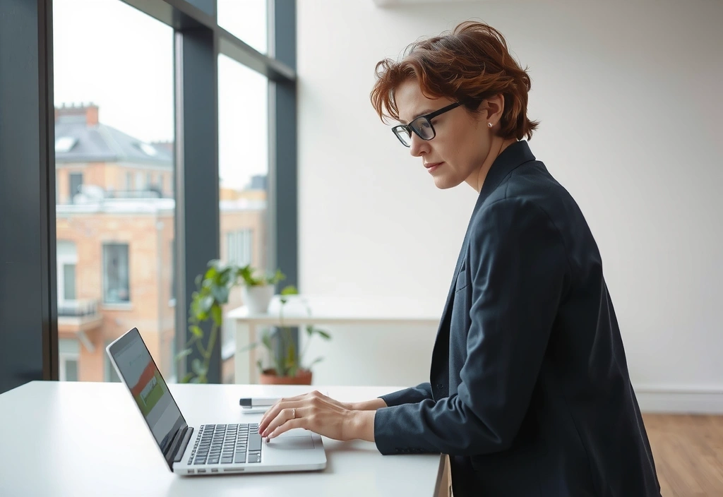 Professional using financial tools